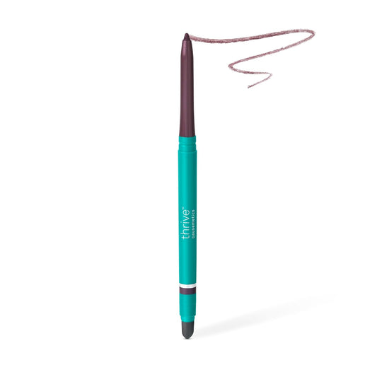 Thrive Causemetics Infinity Waterproof Eyeliner Pencil, Built In Sharpener & Smudge Tip, Long Lasting, Smudge Proof, Hyaluronic Acid & Shea Butter, Vegan & Cruelty Free, Alondra (Aubergine Shimmer)