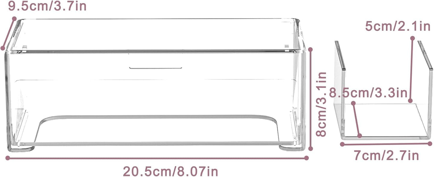 Stackable Storage Drawers Bathroom Drawer Organizer Clear Plastic Storage Bins Medicine Cabinet Organizer Makeup Organizers w Removable Divider Home Workspace Office Desktop Vanity Gift Idea 1Pack