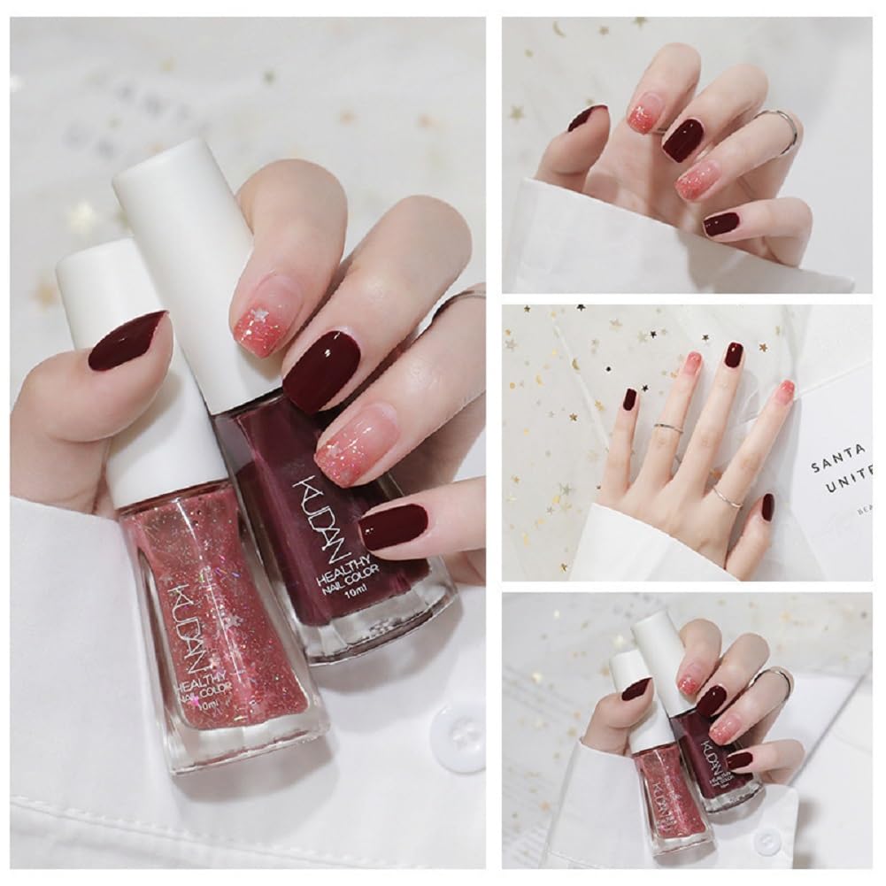 Nail Polish set - Nail Lacquer Quick Dry, Full Size, Vibrant, Colorful, Trendy, Glitter, Glossy, Metallic, Matte Nail Art Nail Shades (N30 Cherry red, 52g)