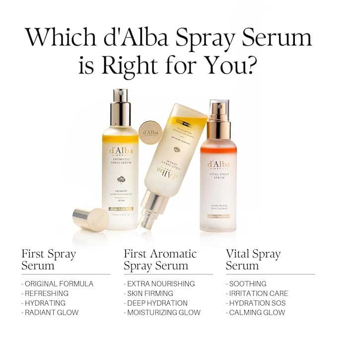 [2 Bottles] d'Alba Italian White Truffle First Spray Serum, Vegan Skin Care, Hydrating Face Moisturizer, Glow Serum for Radiant Skin, Non Comedogenic, All In One Mist (6.76 oz.)