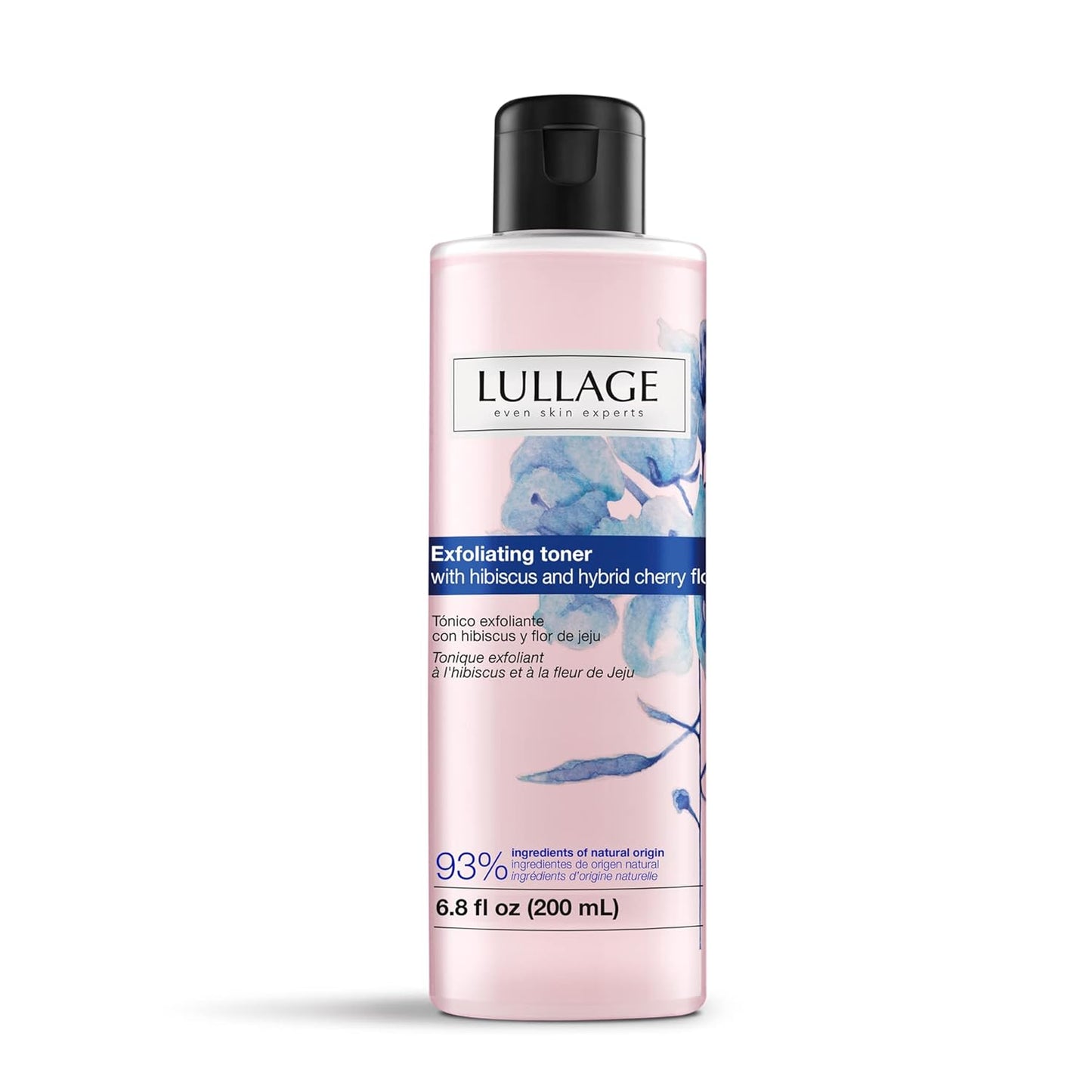 Lullage Exfoliating Toner for the Face with Hibiscus Extract, Alcohol-Free Face Toner for All Skin Types, Exfoliates, Cleanses, Purifies & Evens Skin Tone, 6.8 Fl Oz