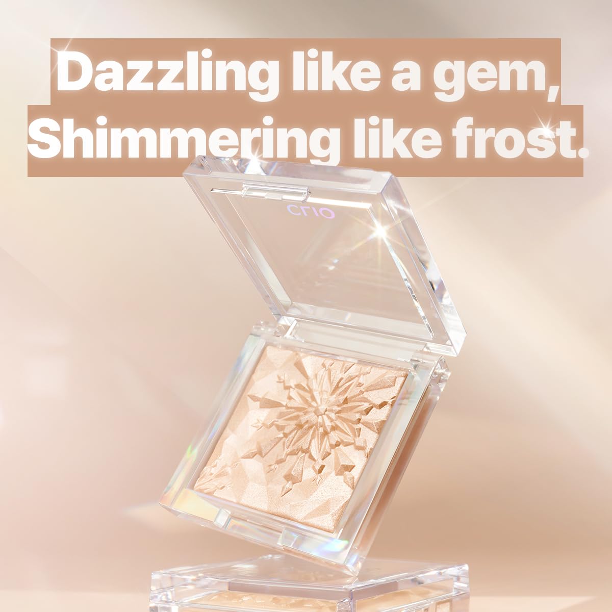 CLIO Prism Highlighter makeup, High Glossy Face Illuminator, Pearl Shimmer Smooth Baked Powder, Glitter Long- Lasting (6 Colors) (05 Peach Sapphire, One Size)