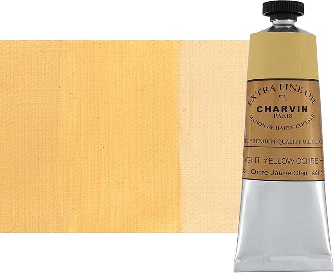 Charvin Extra Fine Oil Paint, Yellow Ochre Light 60 mL - Triple-Milled, Rich Texture, Poppy Oil-Based, Light-Fast, Handmade, Archival Quality