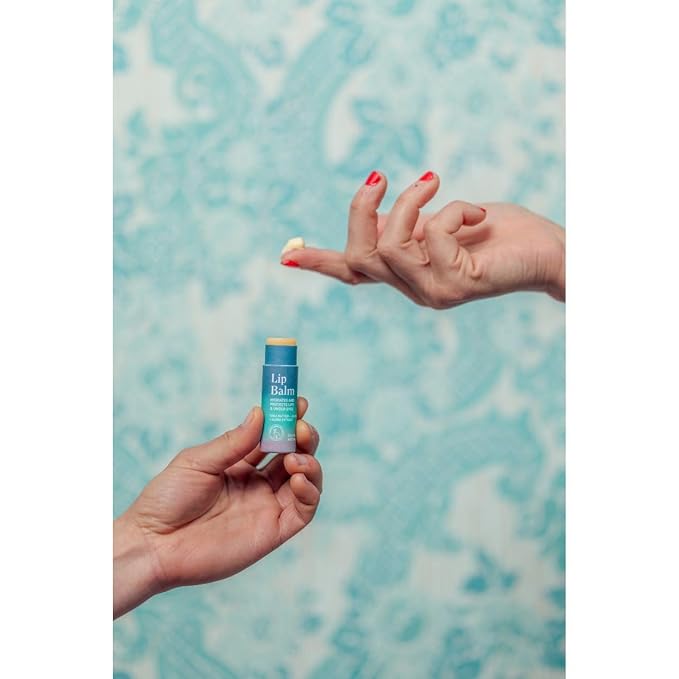 Vegan Lip & Eye Balm, Plant-Based Formula with Shea Butter, Jojoba Oil & Algae Extract for Skin Hydration & Protection, Sea Salt + Kelp Scent, 3-Pack