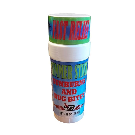 Summer Stick Balm for Sunburns and Bug Bites - Fast Acting and Soothing After Sun Skin Care 2 oz Balm