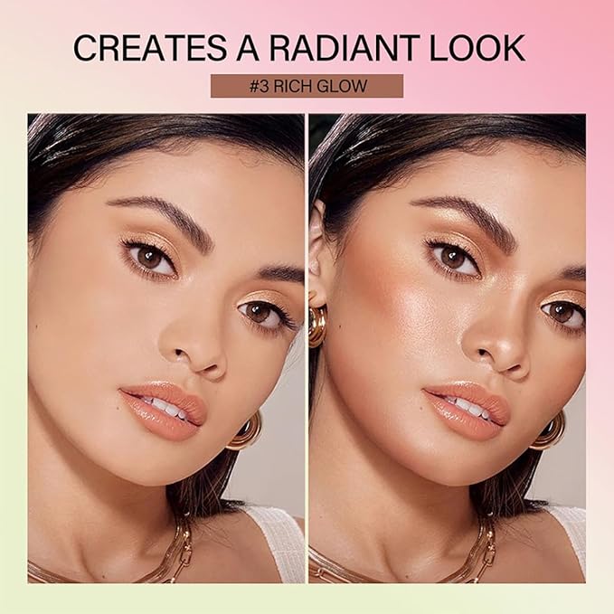 Multi-Use Makeup Blush Stick, Beauty Tinted Solid Blush Stick,Facial Contouring Highlight & Brighten Face Stick, Waterproof Moisturizer Stick, Suitable for All Skin (3#Rich Glow)