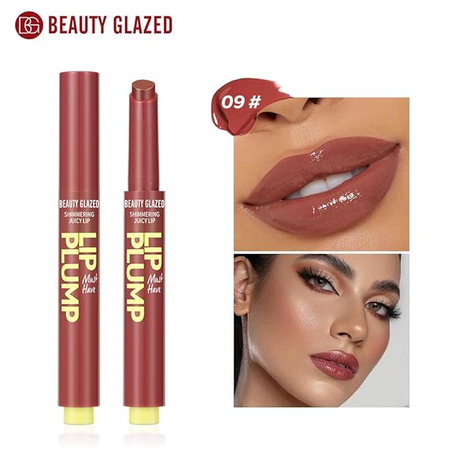 MAEPEOR Hydrating Lip Plumper 12 Colors Moisturizing Shiny Juicy Lip Balm Long Lasting Nourishing Lip Pluming Balm（Color 09)
