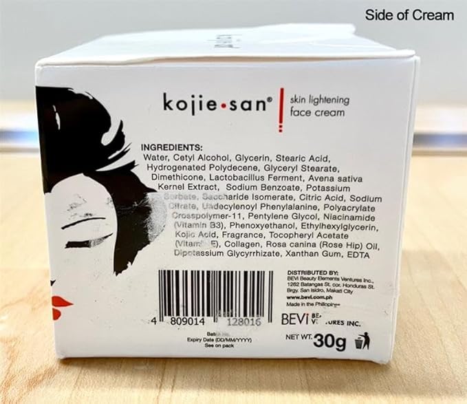Kojie San Face & Body Complete Brightening Set - 3 x 100g Bars Soap, Body Lotion, Face Cream, Toner, and Face Cleansing Brush - 7pcs