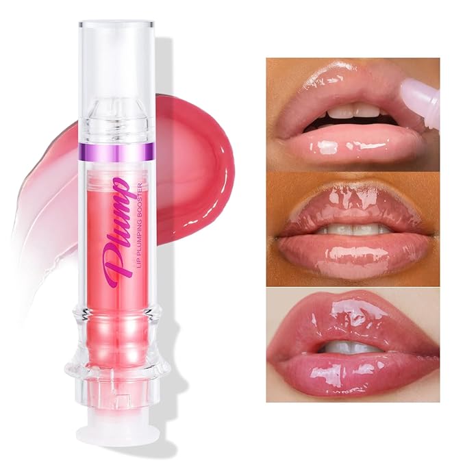 Lip Plumper Gloss,Natural Spicy Lip Plumping Booster Moisturizing Hydrating Lip Plumping Oil and Lip Care Serum for Women Girls(#4)
