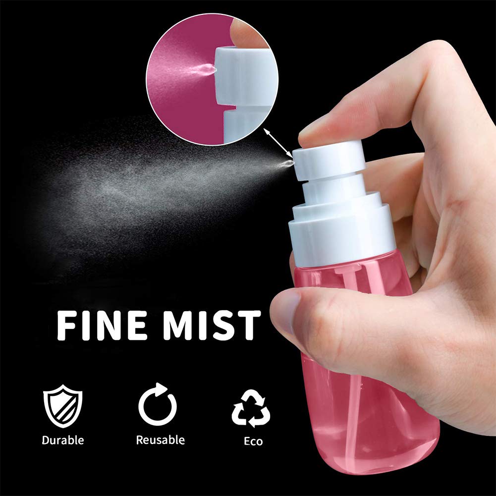 Cosywell Fine Mist Spray Bottle 3.4oz/ 100ml Empty Cosmetic Refillable Travel Containers Plastic Hair Spray Bottle Sprayer for Perfume Skincare Makeup Lotion (8color)
