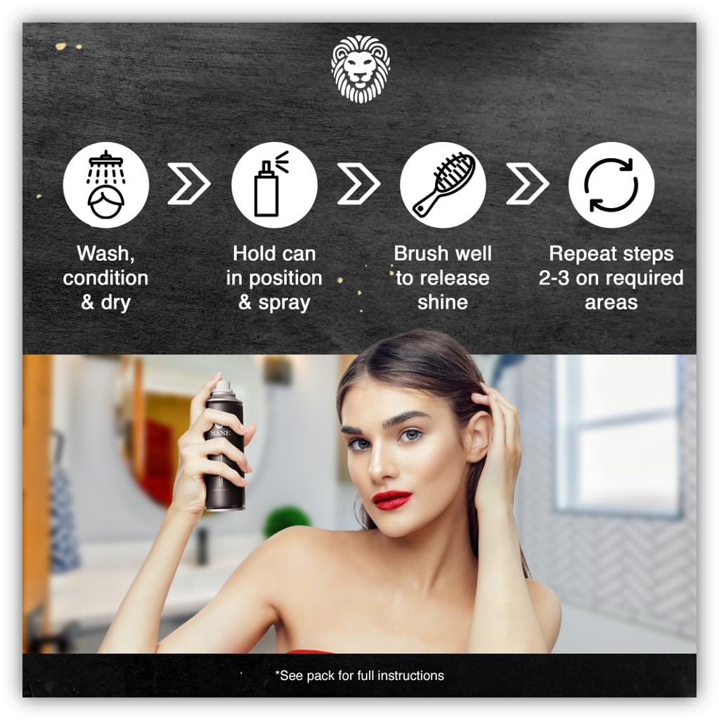 Hair Thickening Fiber Spray by Mane (200 ml, Silver)