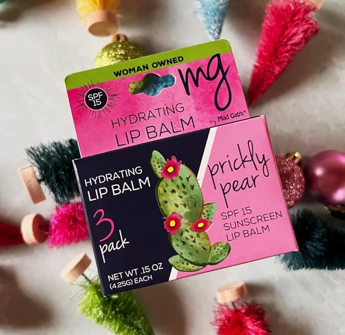 MG Signature Prickly Pear Lip Balms with SPF 15 (Pack of 3)