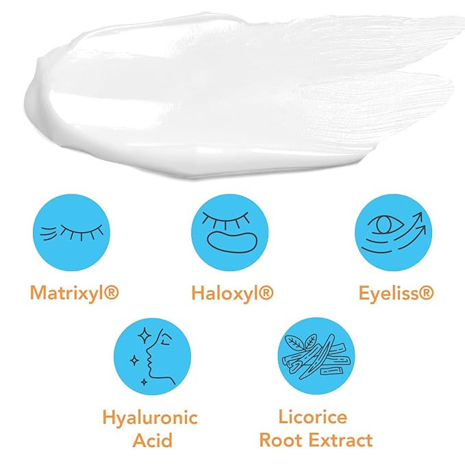 – Advantage Velvet Eye Serum, Reduce Eye Puffiness, Dark Circles, Anti Aging Eye Cream, Firms, Hydrated, Haloxyl, Eyeliss, Matrixyl 3000, Hyaluronic Acid, Non Greasy, Fragrance Free (0.5 oz.)