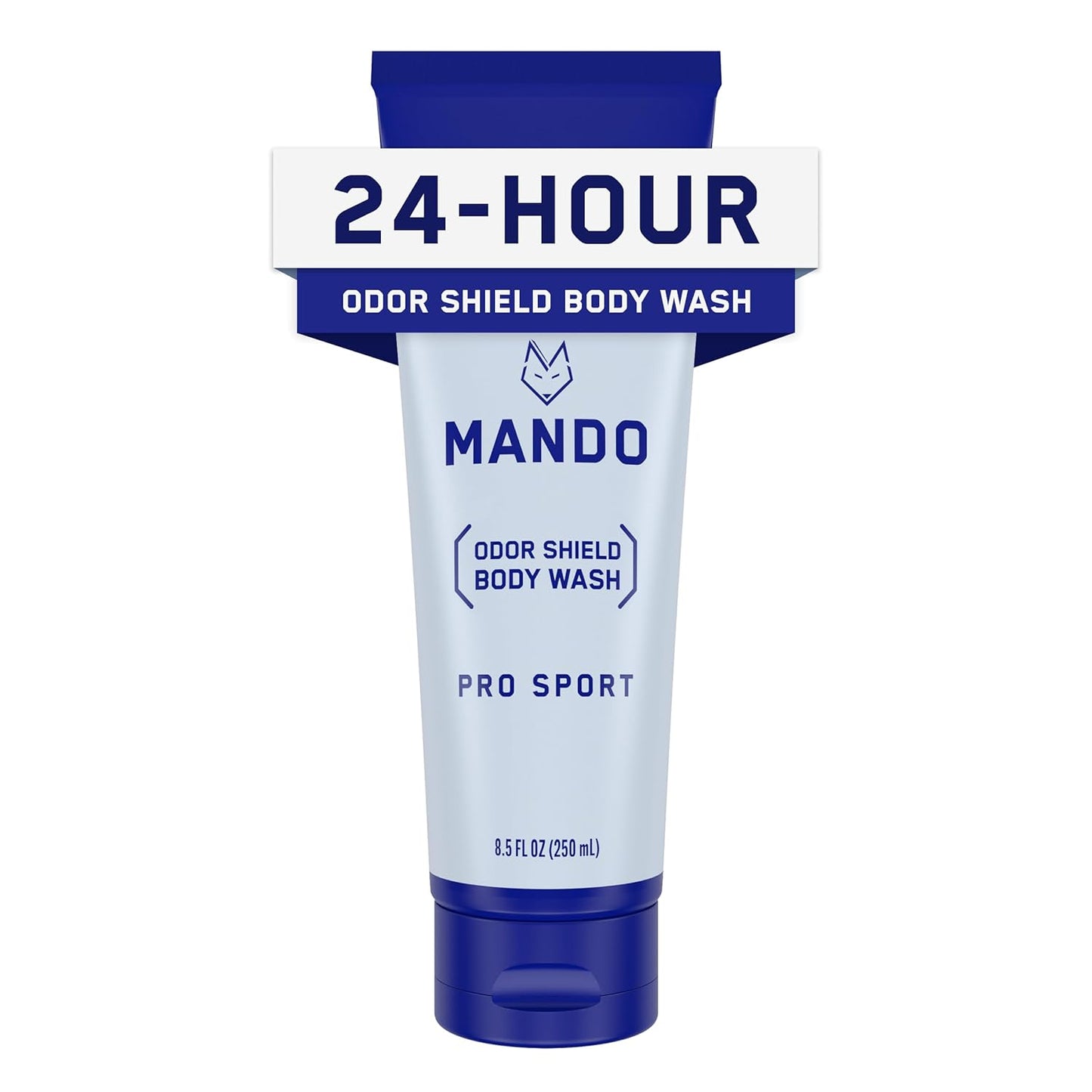 Mando Odor Shield Body Wash - 24 Hour Control - Removes Odor Better than Soap - SLS and Paraben Free, Skin Safe - 8.5 Ounce (Pro Sport)