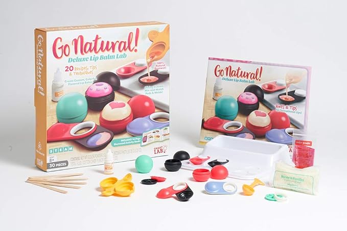 SmartLab Toys Go Natural Deluxe Lip Balm Lab with 20 Recipes, Tips and Techniques. STEM Science Lab