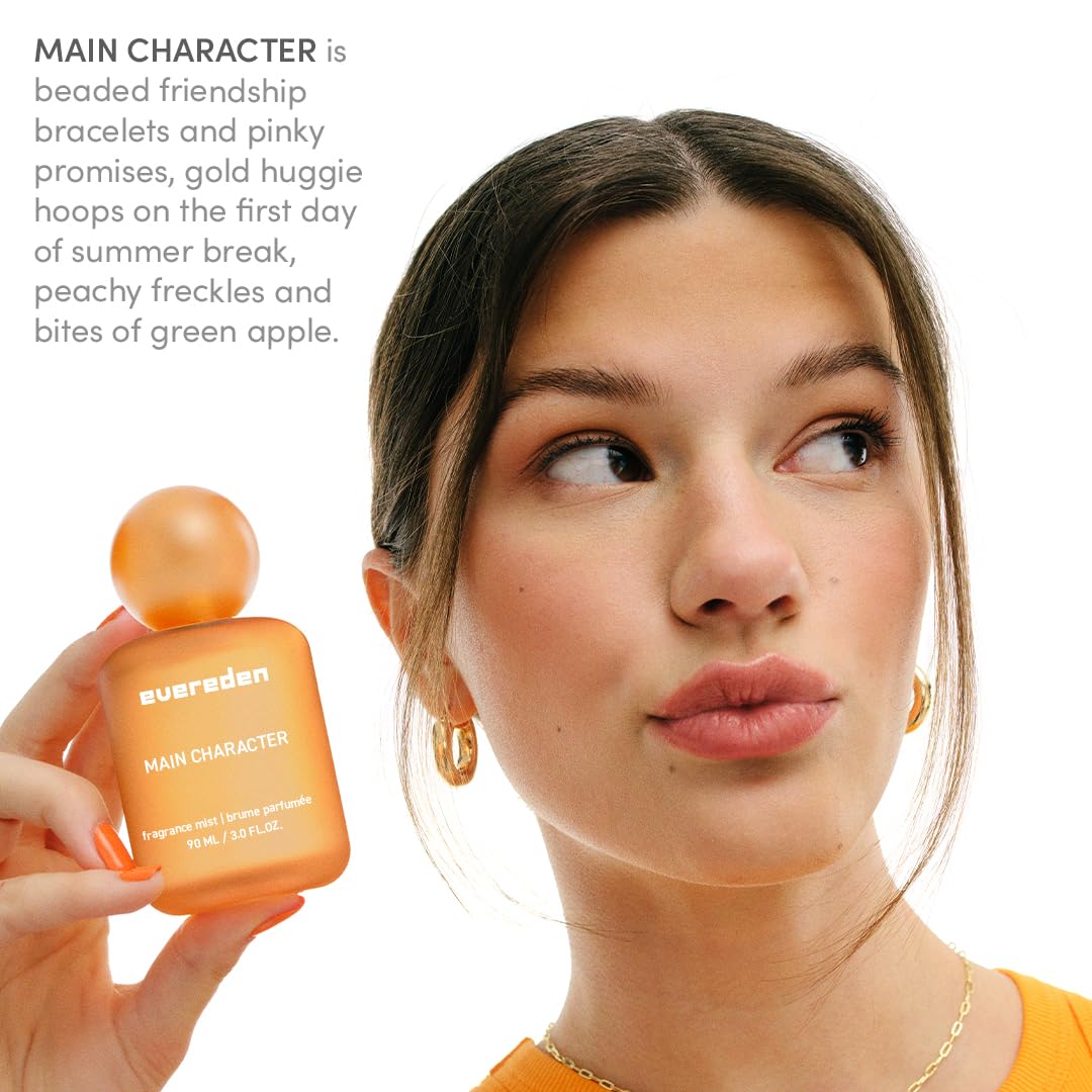 Evereden Fragrance Hair and Body Mist - Main Character: Clean and Vegan Collectible Hair and Body Spray for Teen Girls - Amplify Your Self Expression with Iconic Scents in Aesthetic Bottles
