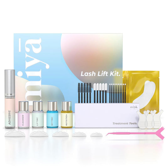 Keratin Lash Lift Kit | Eyelash Perm Kit | Semi-Permanent LVL Curling & Lifting Eyelashes | Lasts Up to 6 Weeks | Includes All Tools | Home & Salon Use | Vegan Eyelash Lift Kit | Miya Lash