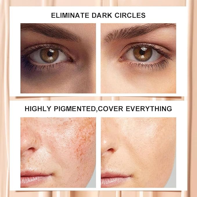 Kaely 2Pcs Hydrating Concealer Wand,Full Coverage Liquid under Eye Concealer,Long Lasting Waterproof Primer Makeup for Dark Circles and Puffiness Trouble Spots Redness,Eye Ring corrector de ojeras 06
