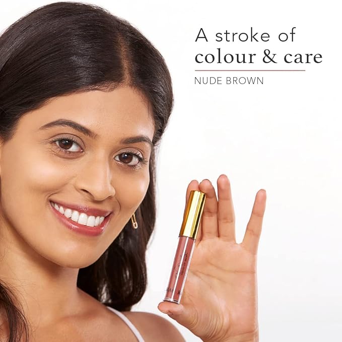 Oh-So-Luxe Liquid Tinted Lip Balm, Hydrating & Nourishing Tinted Lip Oil for dry dark lips, results in Soft & Glowing Lips, Moisturizing, Non-Sticky Brown Shade - 0.10 Fl Oz - RAS LUXURY OILS