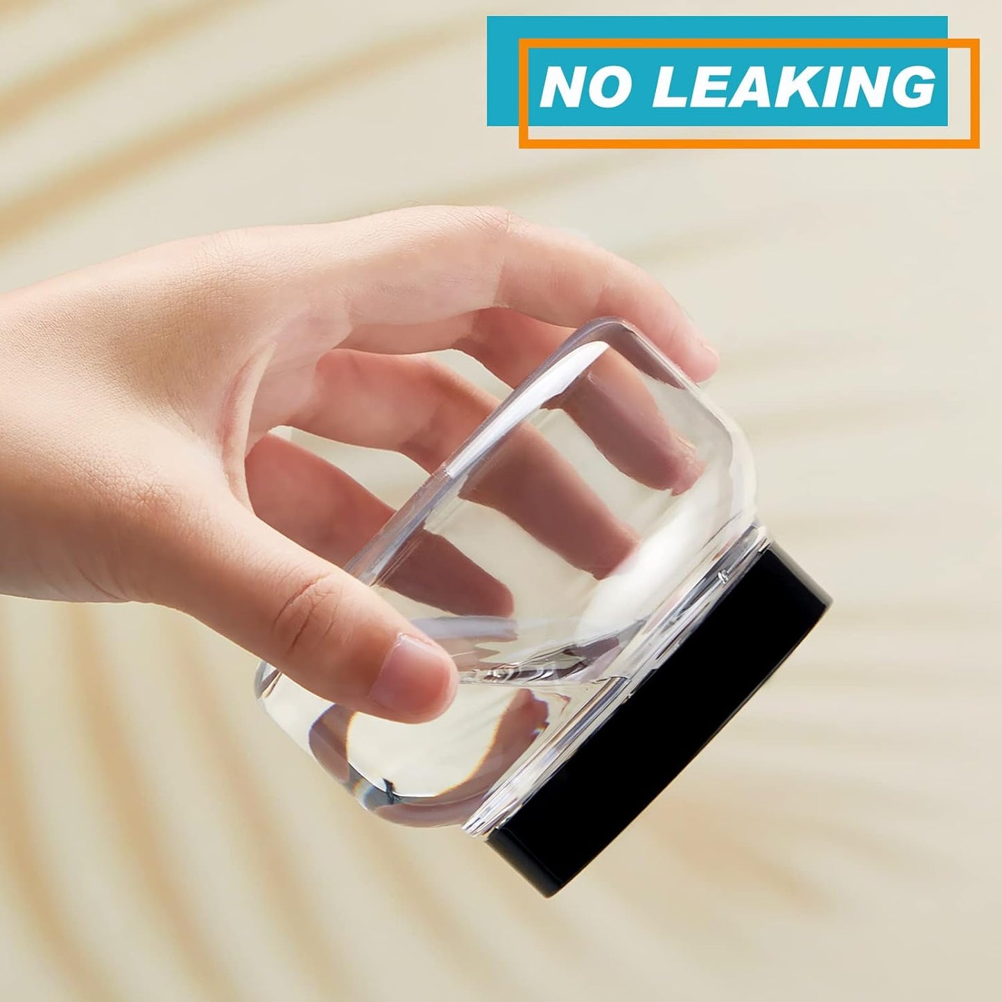 Tessco 24 Pack Plastic Jars with Lids Labels Empty Clear Plastic Jars Round Refillable Cosmetic Containers Body Butter Containers Bulk Sugar Scrub Bottle for Make Up (8 oz,Clear, Black)