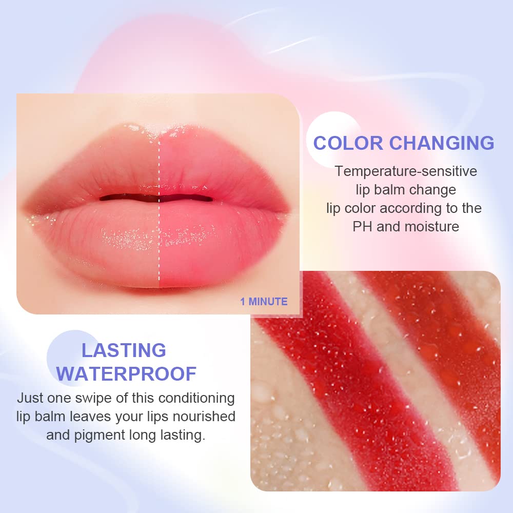 SACE LADY Tinted Lip Balm Set, Hydrating Natural Lip Moisturizer for Dry Cracked Lips, Long Lasting Color Changing Lipstick for Women 3 Shades