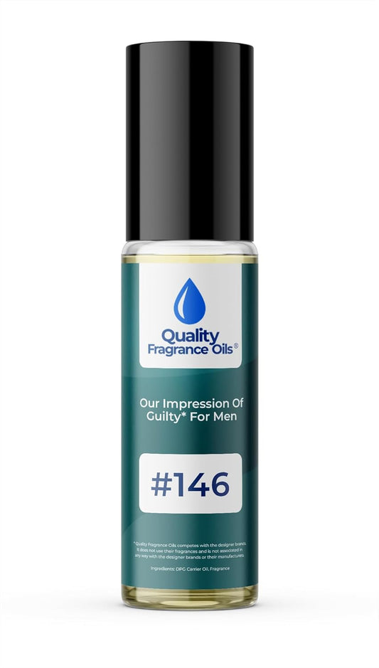 Quality Fragrance Oils' Guilty for Men Impression #146 | Long-Lasting Perfume Oil, Alcohol-Free, Strong Scent, 10ml Roll-On | Affordable Alternative to Designer Fragrances