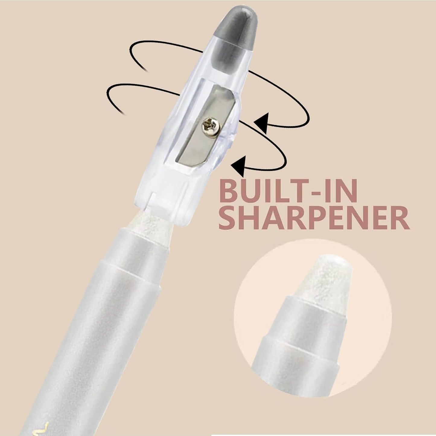 White Silver Eyeshadow Stick, Highlighter Eye Liner,Eye Brightener Stick, Shimmer Creamy eye shadow, Waterproof Eyeshadow Pencil Long Lasting Eye Shadow Makeup. #5 white silver shimmer