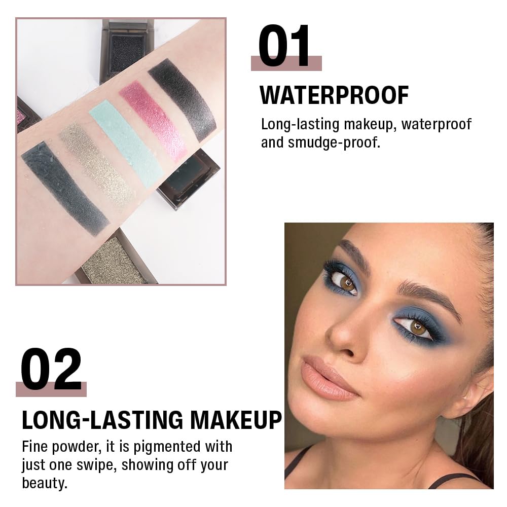 Single Nude Grey Matte Eyeshadow,Monochrome Eye Shadow,Apply Makeup Easily,Matte Pressed Powder Single Eyeshadow,24 Hour Eye Makeup Longwear Waterproof