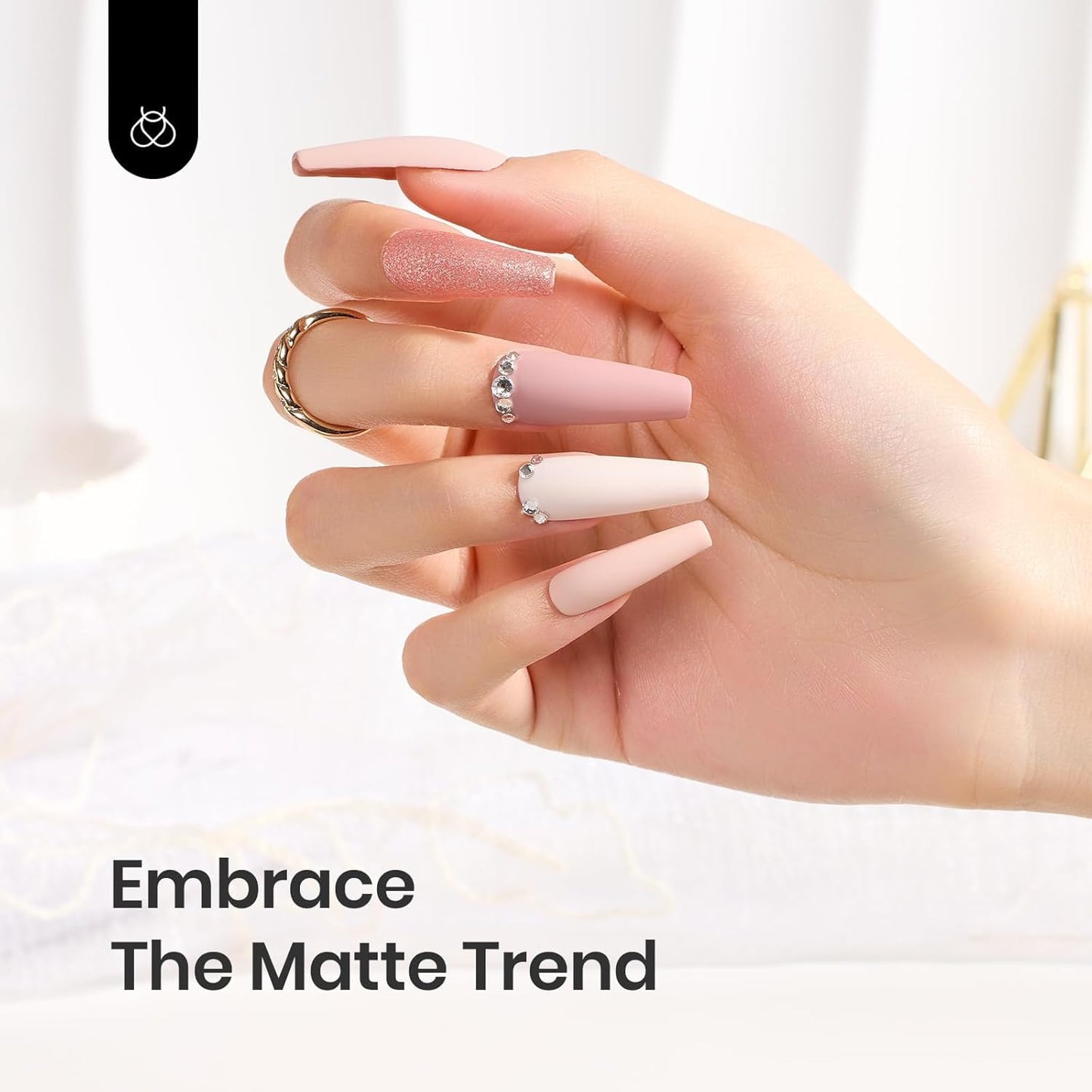 Beetles Matte Gel Top Coat No Wipe Top Coat Gel Nail Polish & Base Coat Set, 3Pcs 15ml Nail Polish Long Lasting Basic Combination, Soak Off LED Nail Lamp Art DIY Design Gifts for Women Her