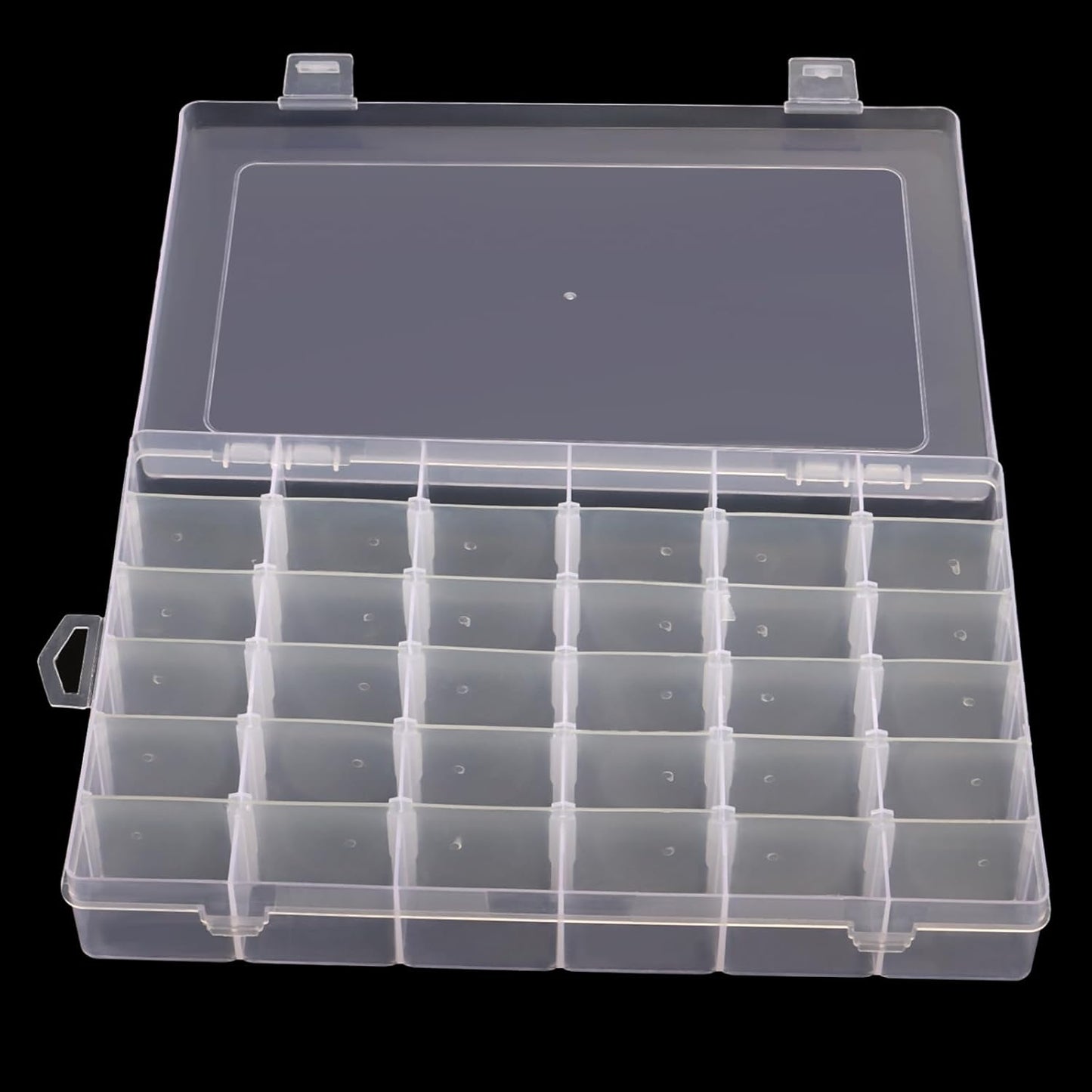 KINJOEK 8 Pack 36 Grids Plastic Bead Organizer Containers Storage, Adjustable Dividers Diamond Jewelry Craft Painting Storage Case, Clear Small Fishing Tackle Box for Sewing Cross Stitch Accessories