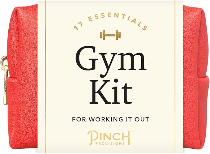 Pinch Provisions Gym Kit, includes 15 Personal Care Essentials for Wellness & Beauty, Perfect for Gifts, Gym Bags, Duffle Bags & Lockers (Poppy Red)