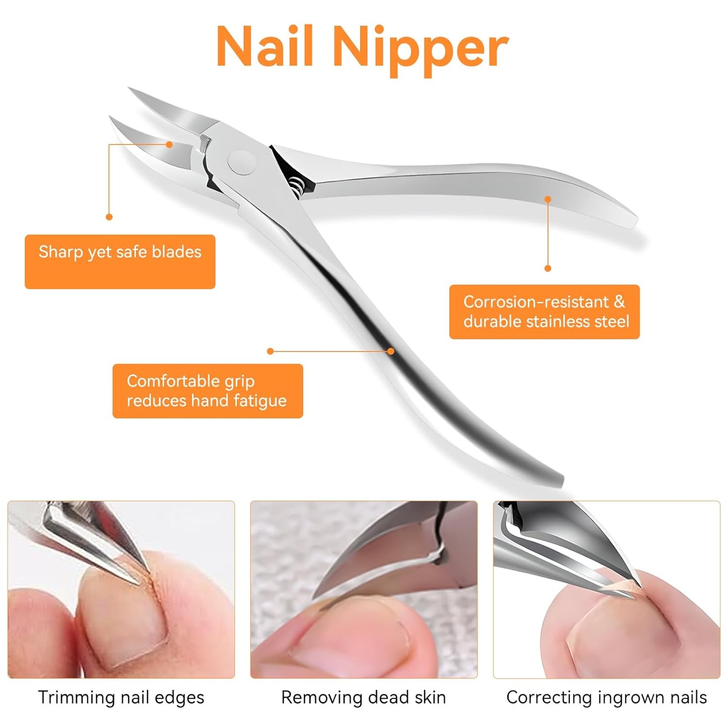 Famlife 7-Piece Professional Pedicure Kit with Toenail Scissors Cuticle Trimmer Nail File Pedicure Knife Blade,Stainless Steel Tools Ingrown Toenail Removal Kit for Nail Care