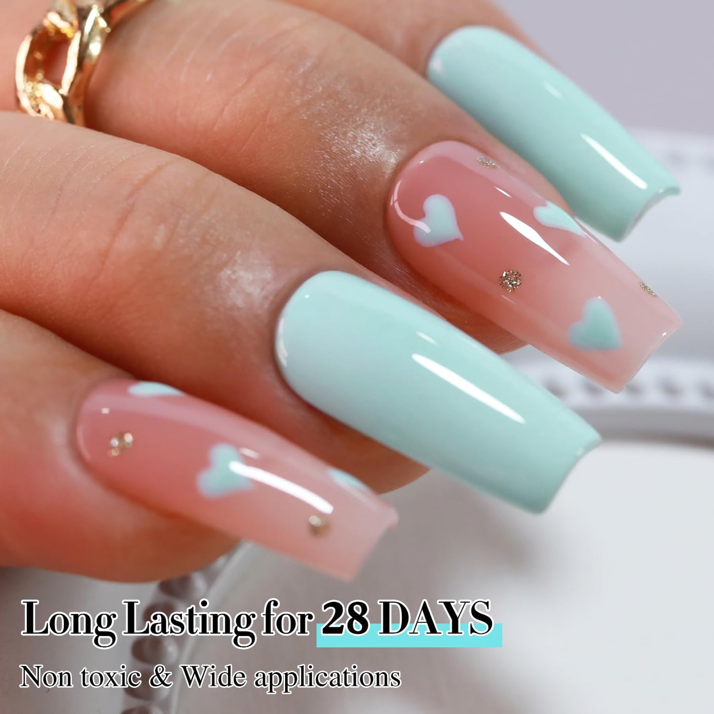 Double Rhythm Translucent Gel Polish Sheer Neutral Natural Light Milky Same Color Same Bottle 15ML Jelly UV Nail Polish Nail Art DIY at Home (Pale Blue-A1031)