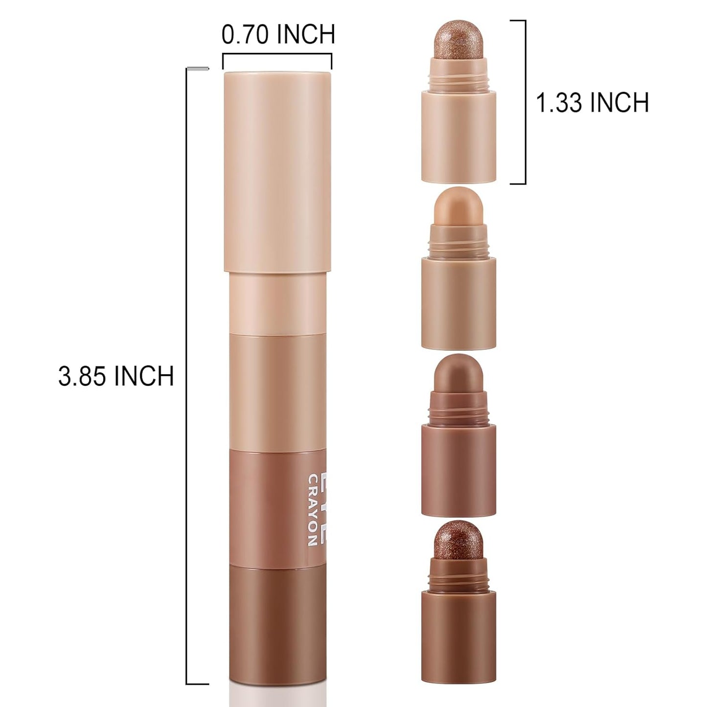 4 Color Eyeshadow Pencil，Glitter Eyeshadow Stick，Creamy Matte Eye Shadow Pen，Face & Eye Highlighter Pen，Highly Pigmented Crayon Nude Eye Shadow