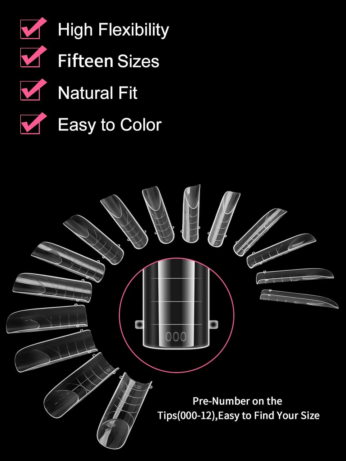 EBANKU Dual Nail Forms for Poly Extension Gel, 150 PCS Nail Molds Reusable 15 Sizes Nail Extension Forms for Builder Gel Manicure Design Salon DIY