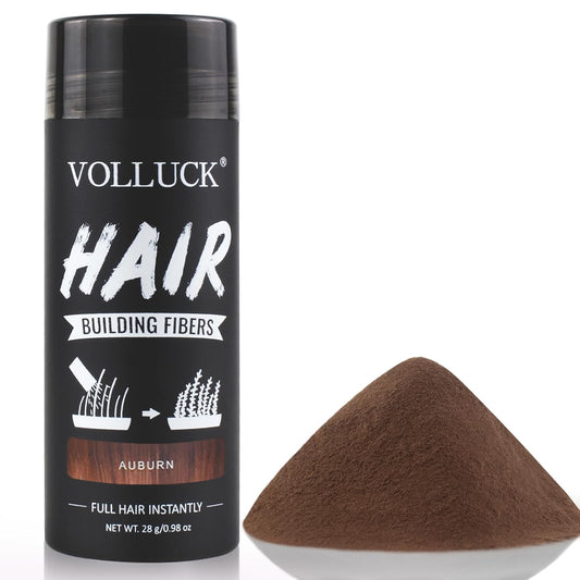 VOLLUCK Hair Fibers for Thinning Hair, Instant Coverage Hair Building Fibers for Women and men, Natural Hair Powder for Conceal Hair Loss 28 g (Auburn)