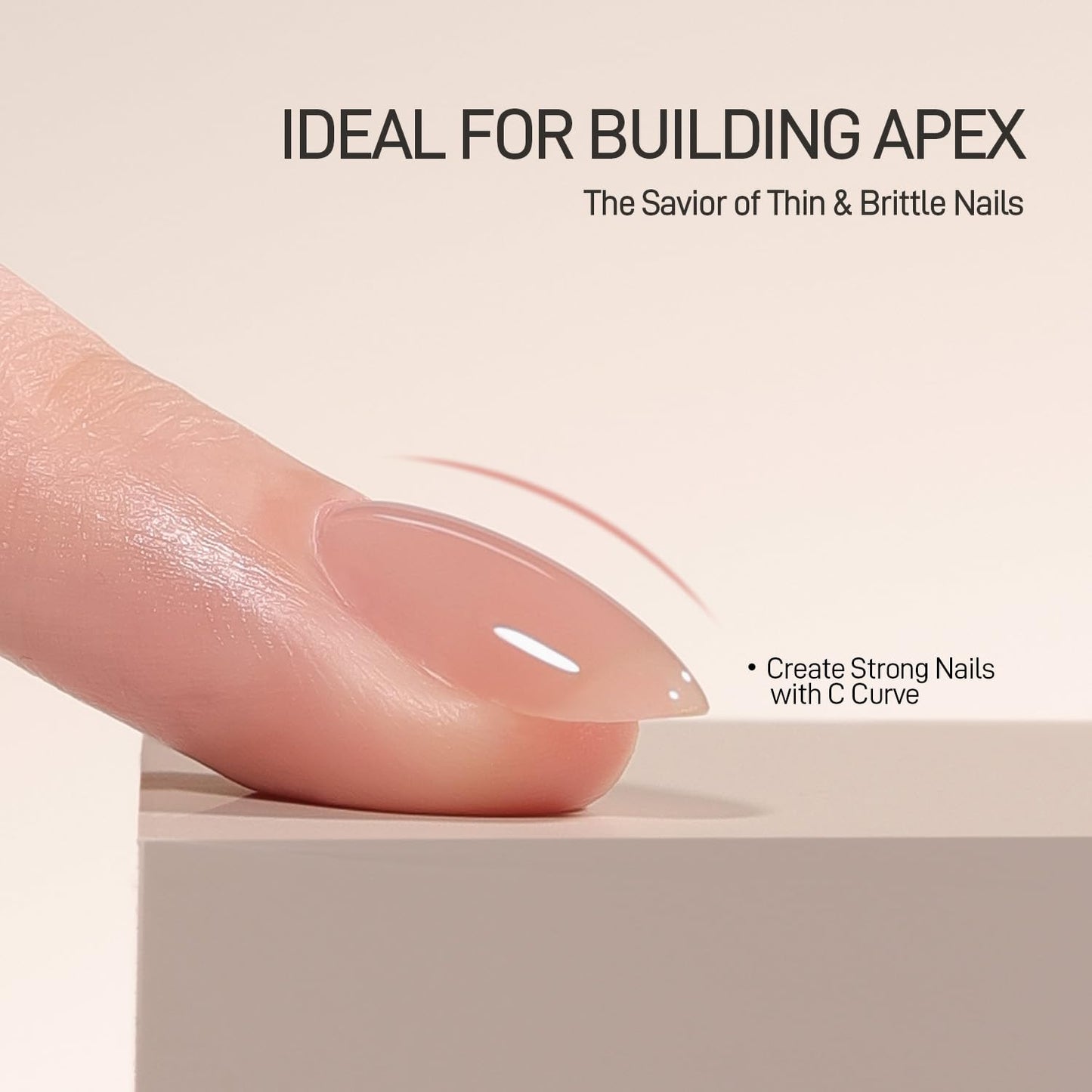 GAOY 16ml Builder Base Gel, Jelly Rubber Base Nail Gel Nude Sheer Pink, 3-in-1 Soak Off UV Light Cure Nail Strengthener, 01 Lush Nude