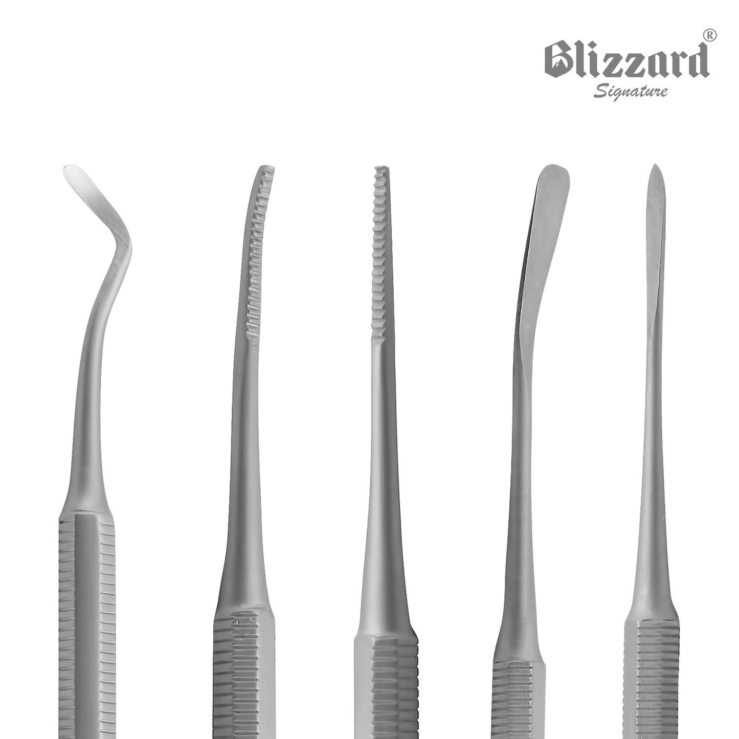 Ingrown Toenail File Set by Blizzard – 3 Piece Double-Ended Tool Kit with Blacks File, Nail Cleaner and Lifter for Cleaning and Care of Ingrown Toenails - Premium Stainless Steel