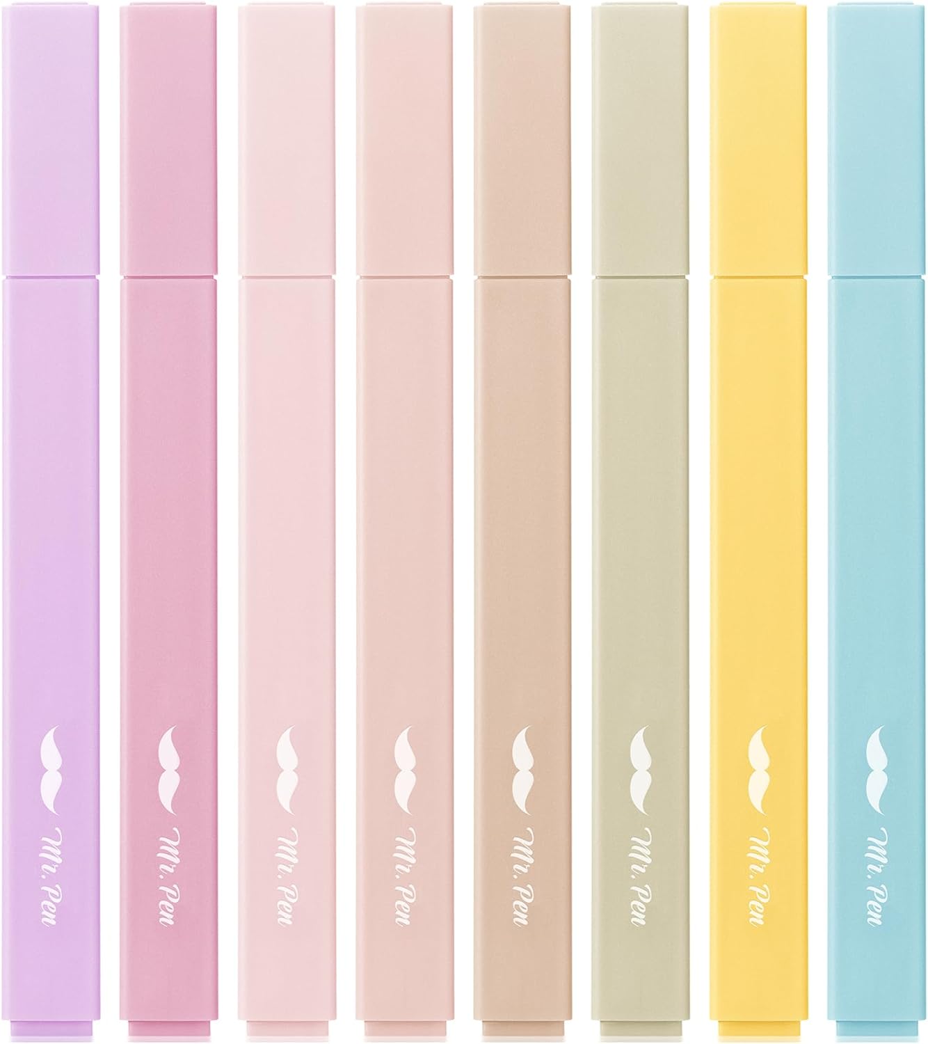 Mr. Pen- Aesthetic Highlighters, 8 pcs, Chisel Tip, Neutral Colors, Cute Highlighters Assorted Colors