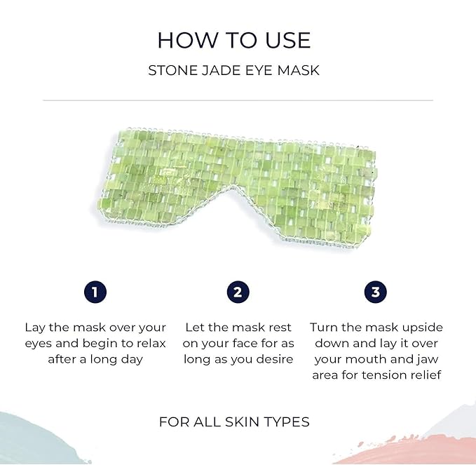 Alana Mitchell Jade Eye Mask – Weighted Eye Mask to Eliminate Wrinkles, Puffiness, & Irritation – Headache and Migraine Relief Mask - 100% Real Jade Stone Beads for Hot & Cold Anti Aging Therapy