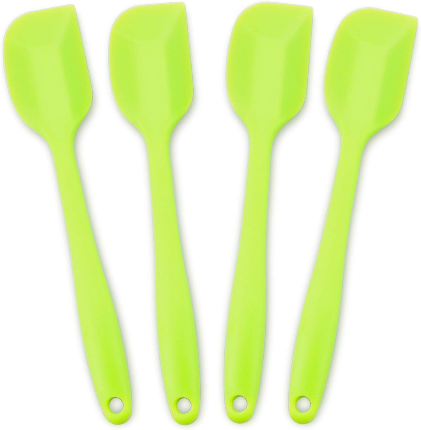 Silicone Spatula 4-piece Set, Heat-Resistant Non-stick Rubber Spatulas with Stainless Steel Core, Green