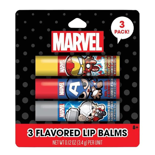 Taste Beauty Marvel Comic Book Themed 3-Piece Variety Pack Flavored Lip Balm