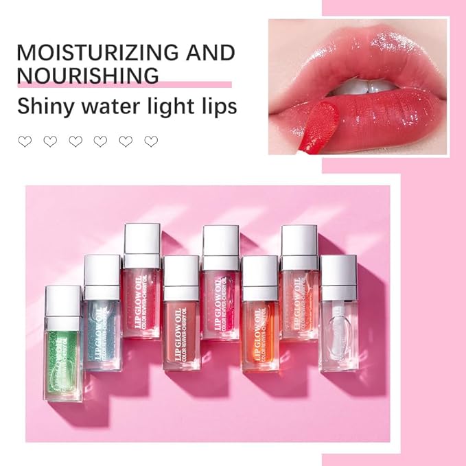 Moisturizing Lip Oil,No-Sticky Lip Gloss Lip Balm Lip Care,Fruit Flavoured Lip Oil For Dry Lip's Moisturizing Hydrating And Nourishing (017#ALOE) 0.2 OZ
