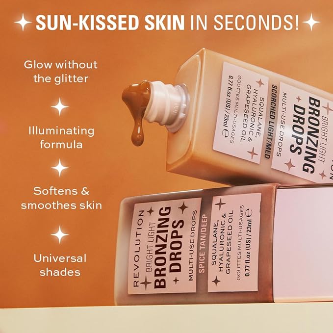 Revolution, Bright Light Blush Drops, Infused with Hyaluronic Acid, Radiant Finish, Pink Rosie, 0.77 Fl. Oz.