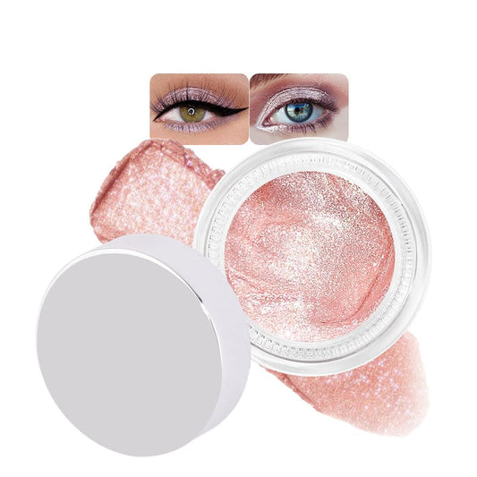 Monochrome Glitter Eyeshadow Palette,Single Champagne Pink Shimmer Eyeshadow,Long-Lasting Sheer Eye Makeup With A Sparkle Finish,Smooth Formula,Vegan & Cruelty-Free