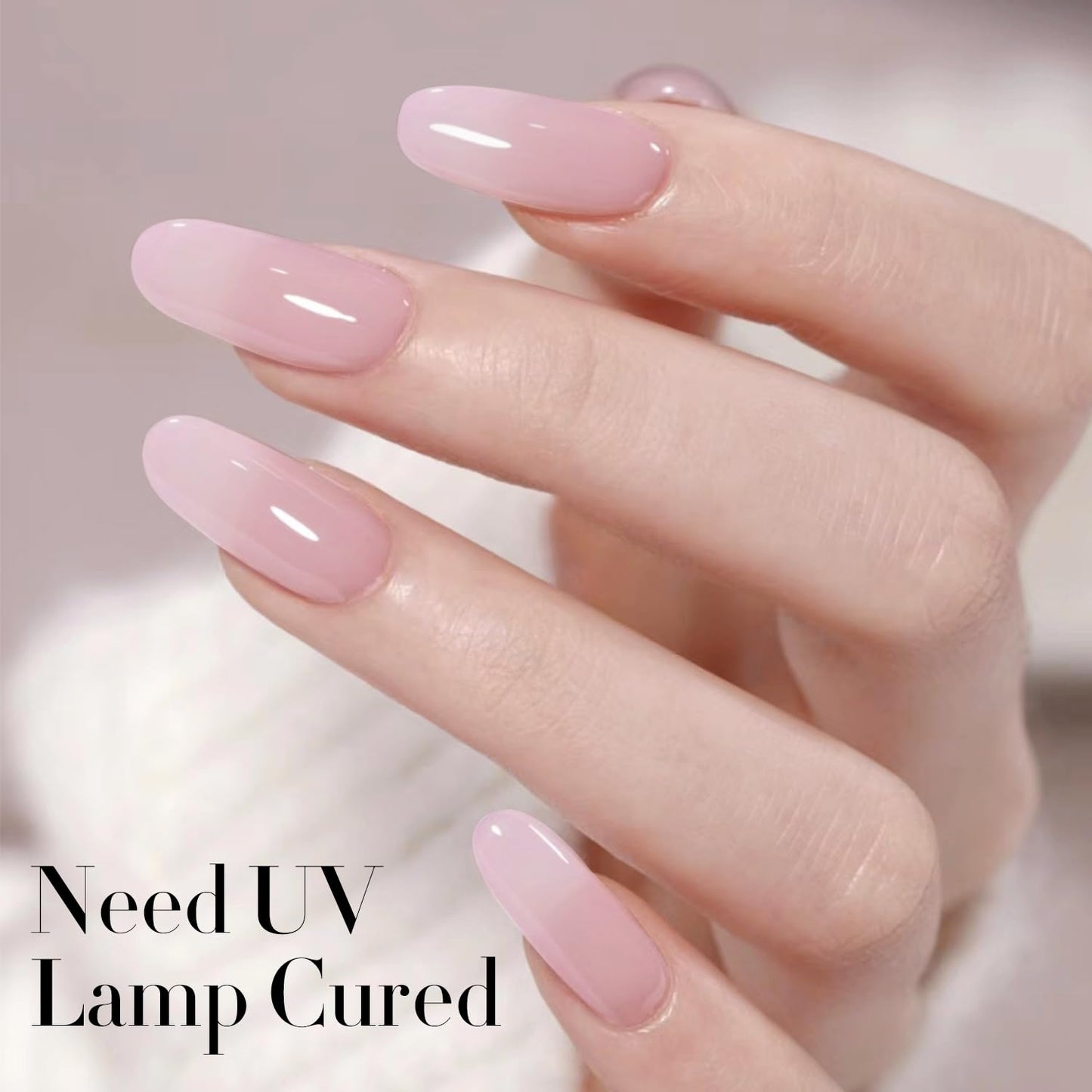 Double Rhythm Gel Polish Translucent Sheer Neutral Natural Light Milky Same Color Same Bottle 15ML Jelly Polish Art DIY at Home (Light Pink-A1381)