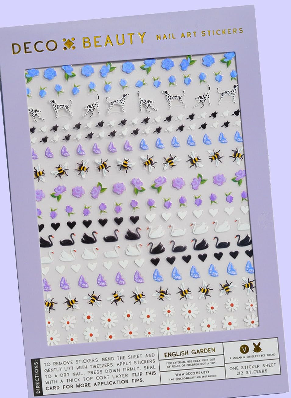 English Garden Nail Stickers - Lightweight & Easy-to-Apply Nail Art with Cute & Trendy Design - Durable & Long-Lasting Nail Stickers for Women, Ideal for DIY Manicures