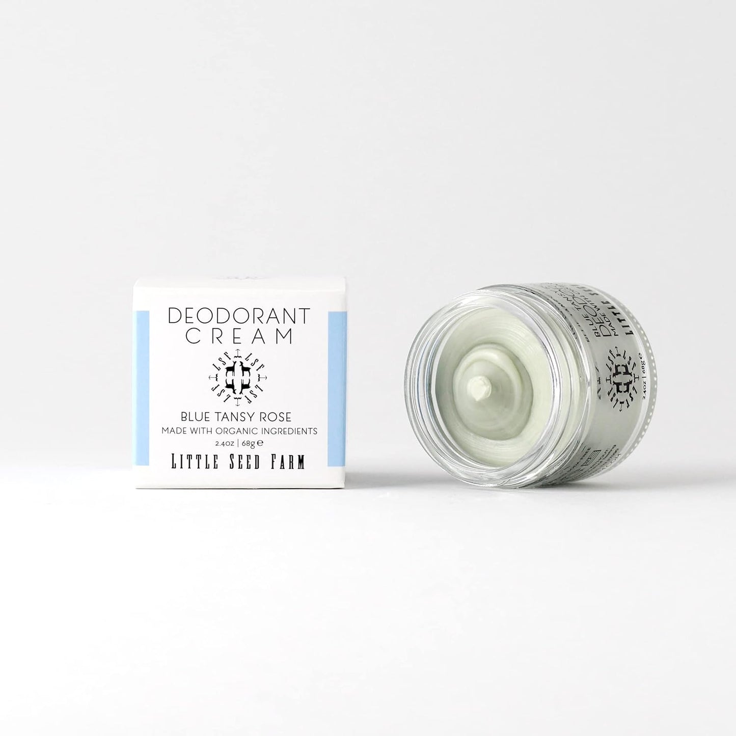 Little Seed Farm All Natural Deodorant Cream, Aluminum Free Deodorant for Women or Men - Blue Tansy Rose, Net Wt. 2.4oz | 68g