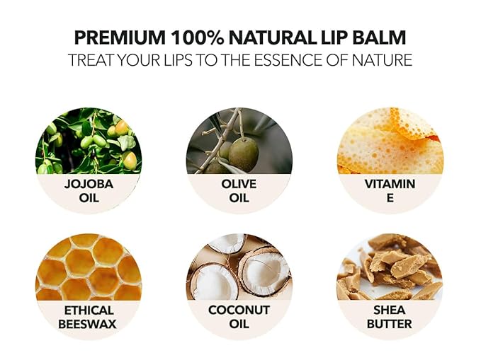 Kind Lips Lip Balm - Nourishing & Moisturizing Lip Care for Dry, Chapped Lips | Infused with Shea Butter & Beeswax | Unscented Pack | 0.15 Oz (Pack of 3)