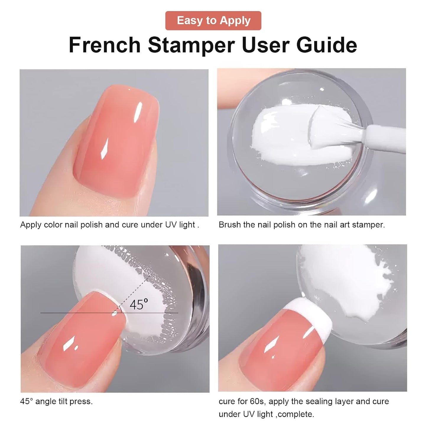 14PCS Nail Art Stamper Clear Silicone Nails Stamping Jelly with Scraper Transparent Visible Body DIY Manicure Nail Art Tool P